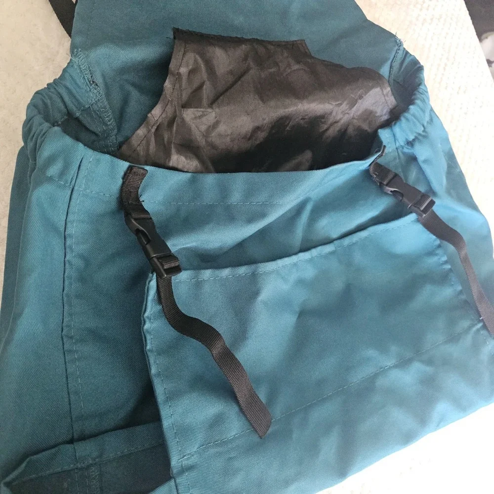 Jwthee Gardening Apron with Pockets‎ Adjustable Teal Harvest Bag - Picture 4 of 14